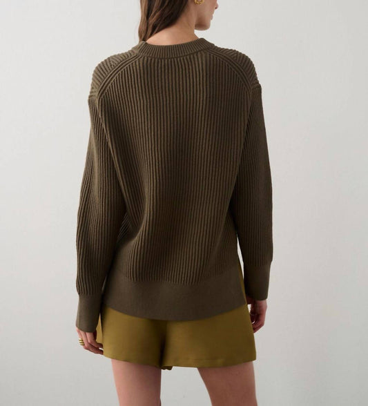 White + Warren - Cotton Ribbed Crewneck Sweater