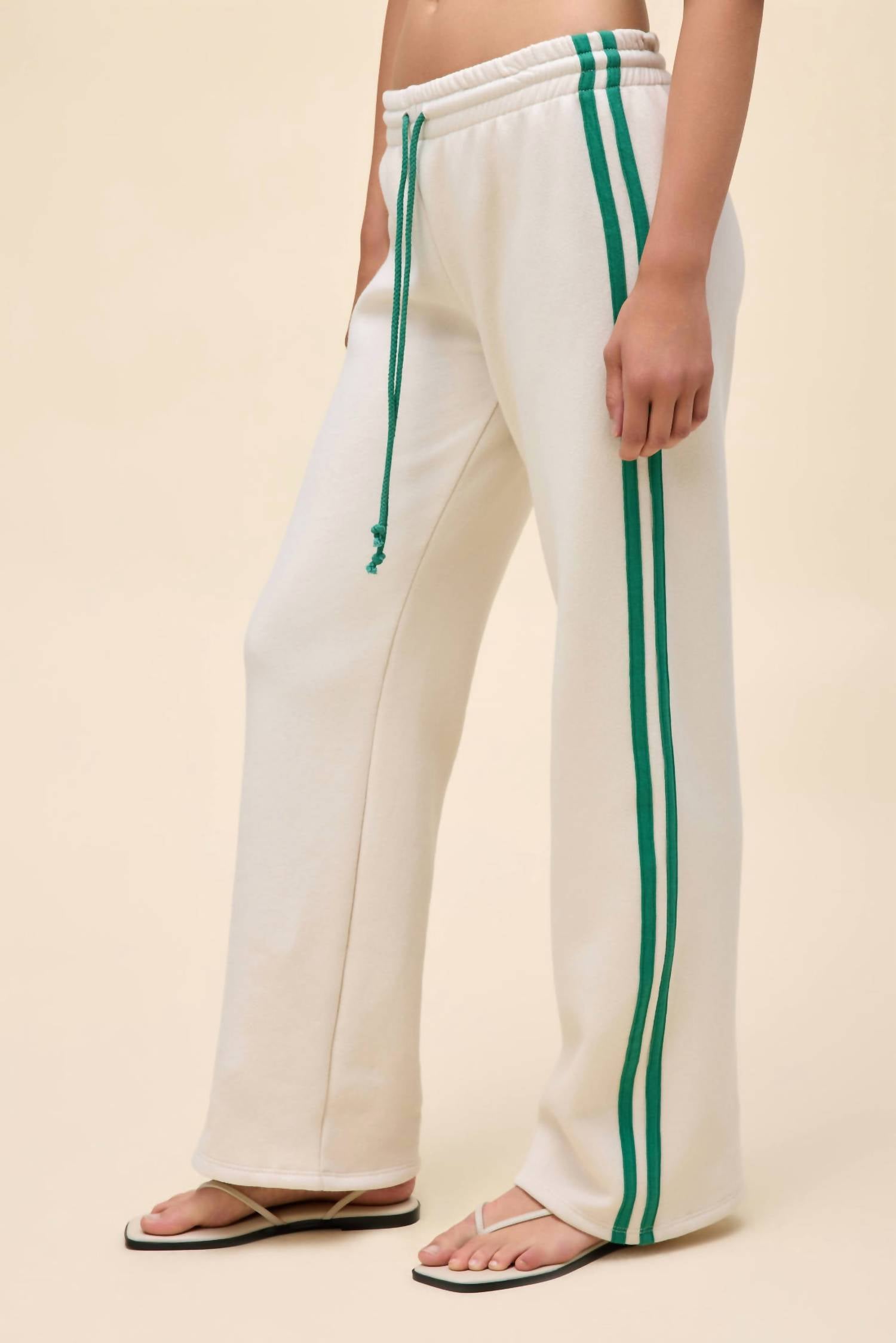 DAYDREAMER Solid Track Pant in white - women's pants - detail view