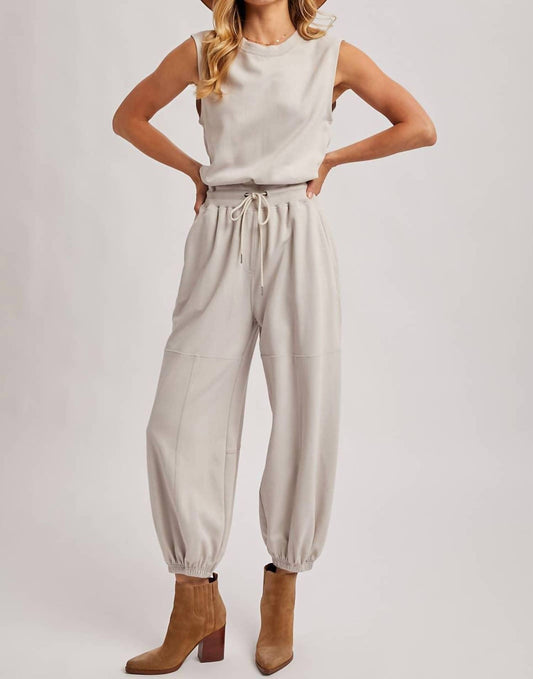 Bluivy - Drawstring Waist Sleeveless Active Jumpsuit
