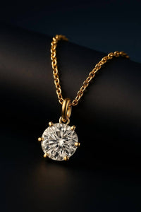 Allyanna Gifts - Women's Moissanite Round Solitaire Necklace