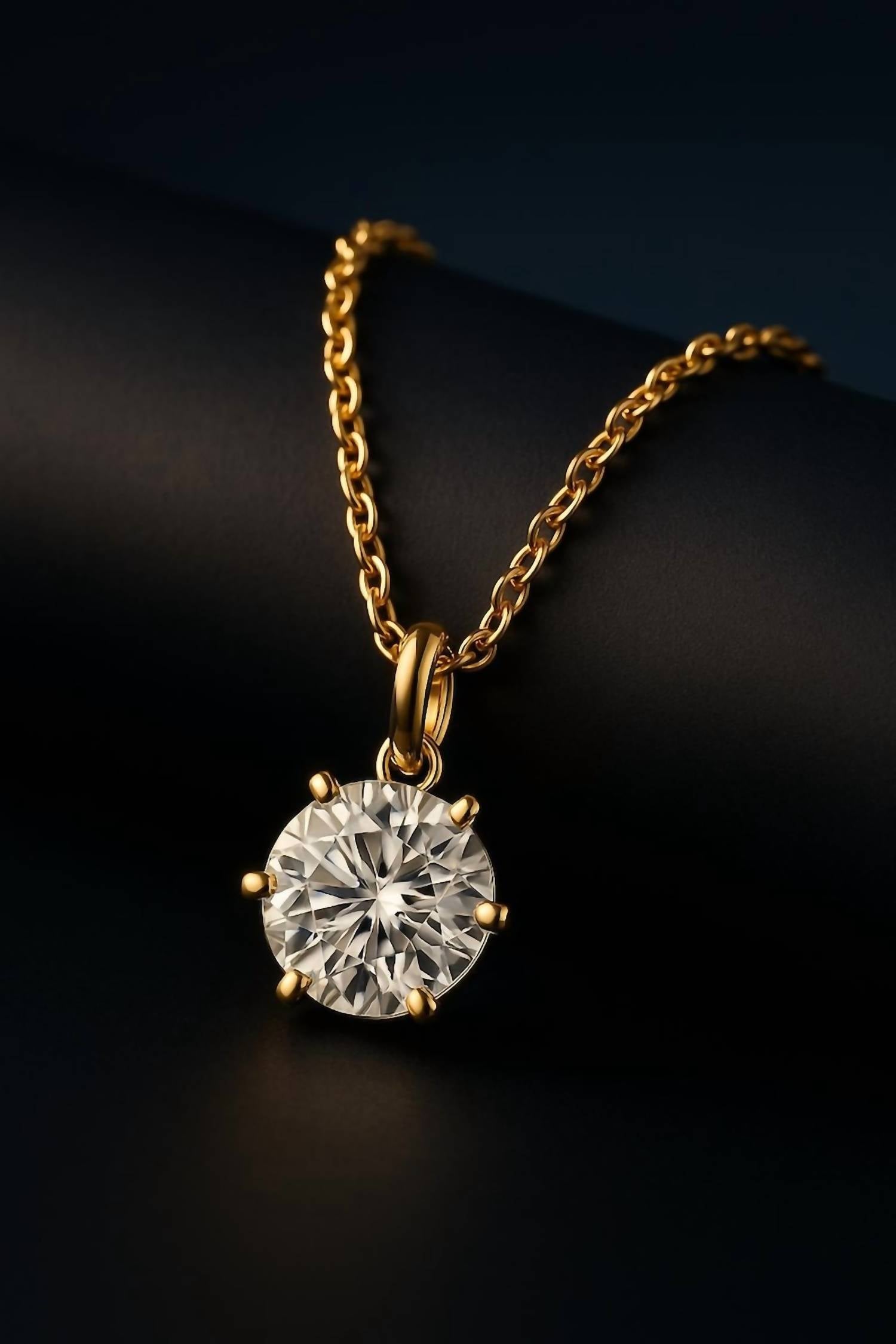 Allyanna Gifts - Women's Moissanite Round Solitaire Necklace
