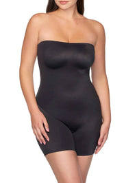 TC Fine Intimates Dress Rehearsal Strapless Mid-thigh Shaping Bodysuit in black - women's shirt