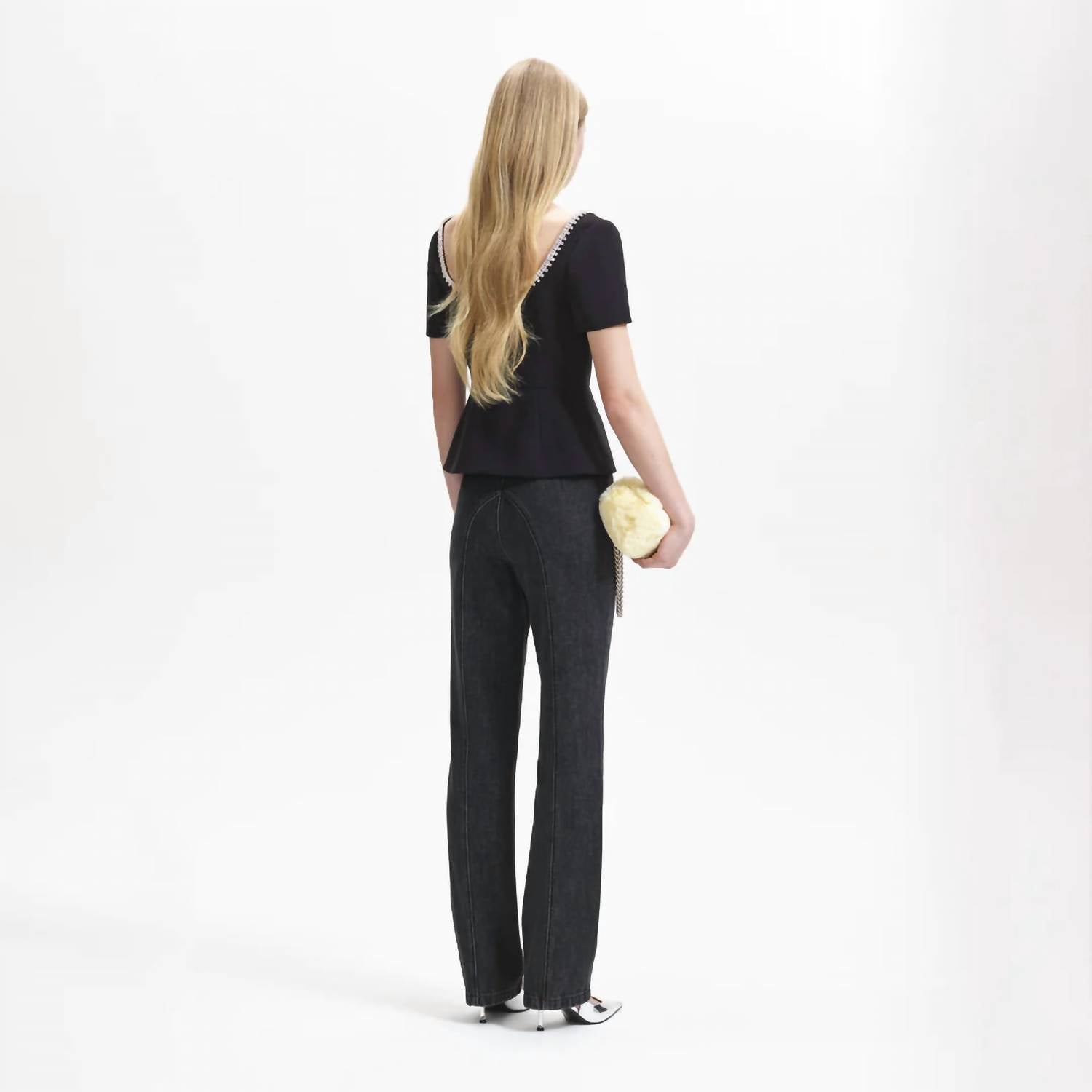 Self-Portrait - Bonded Crepe Top