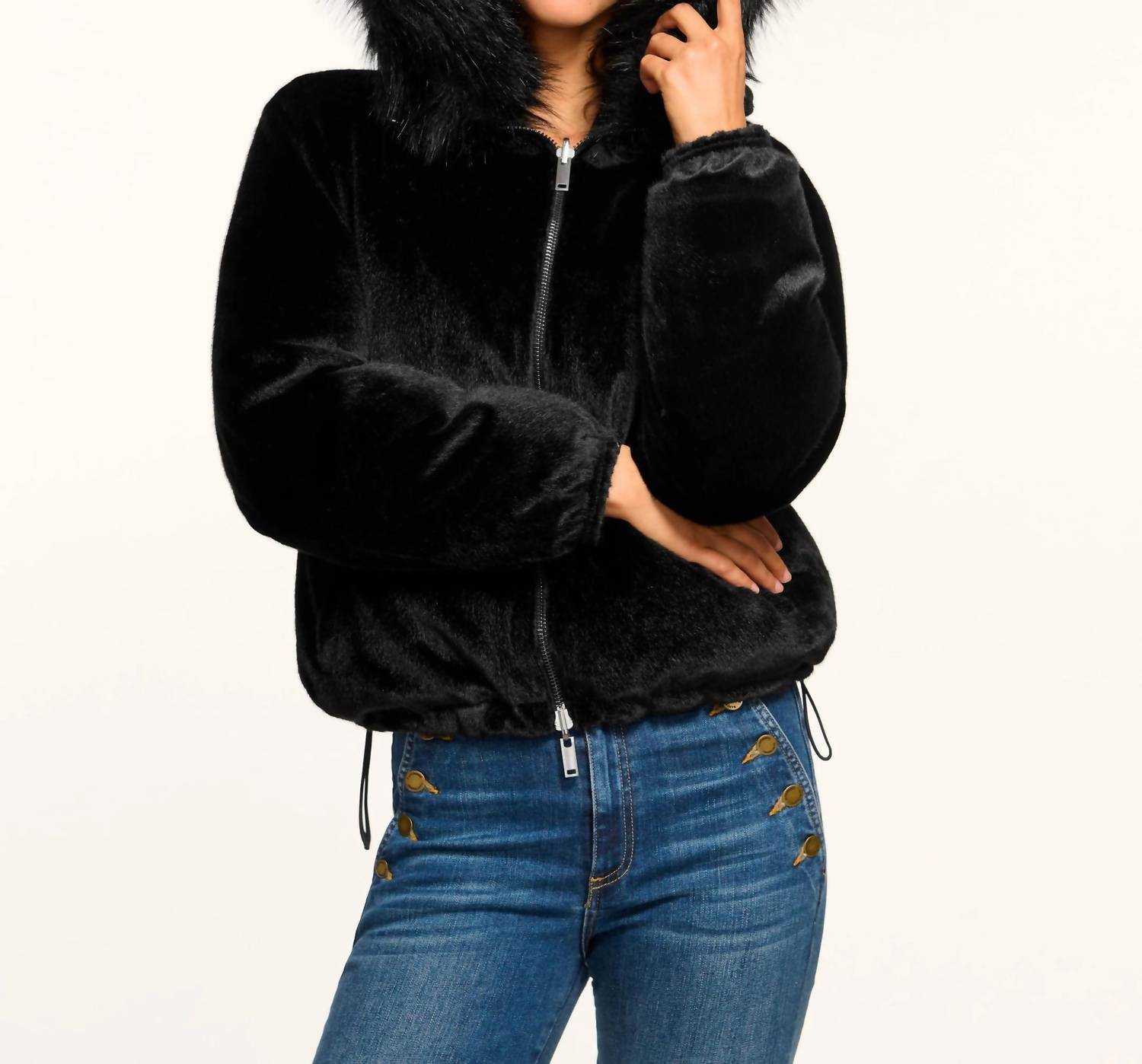 Ramy Brook Beatrice Reversible Puffer Coat in black gold - women's jacket - view 5