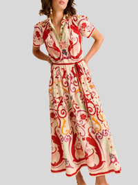 Carolina K - Elisetta Short Sleeve Midi Dress