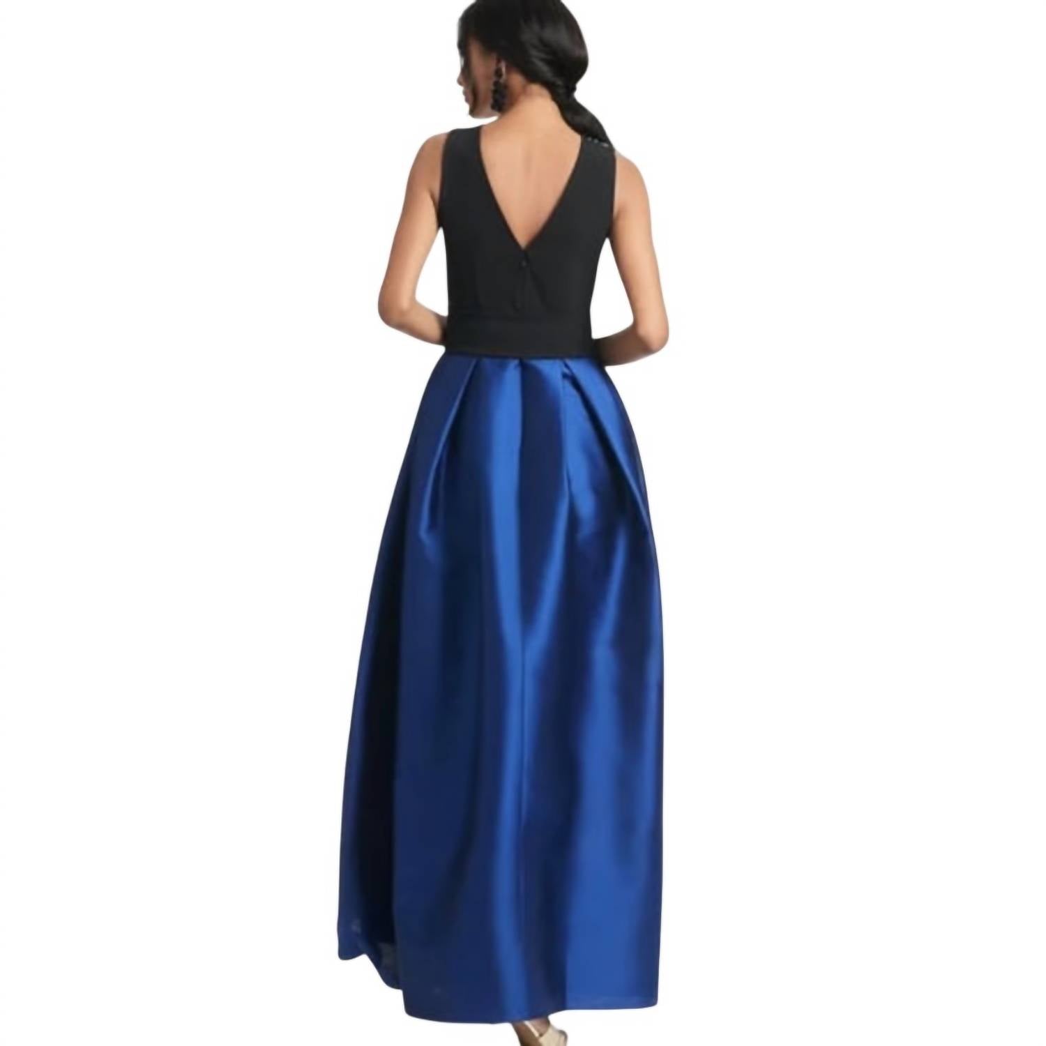 SACHIN & BABI Women's Sleeveless Evening Gown in blue black - women's dress - detail view