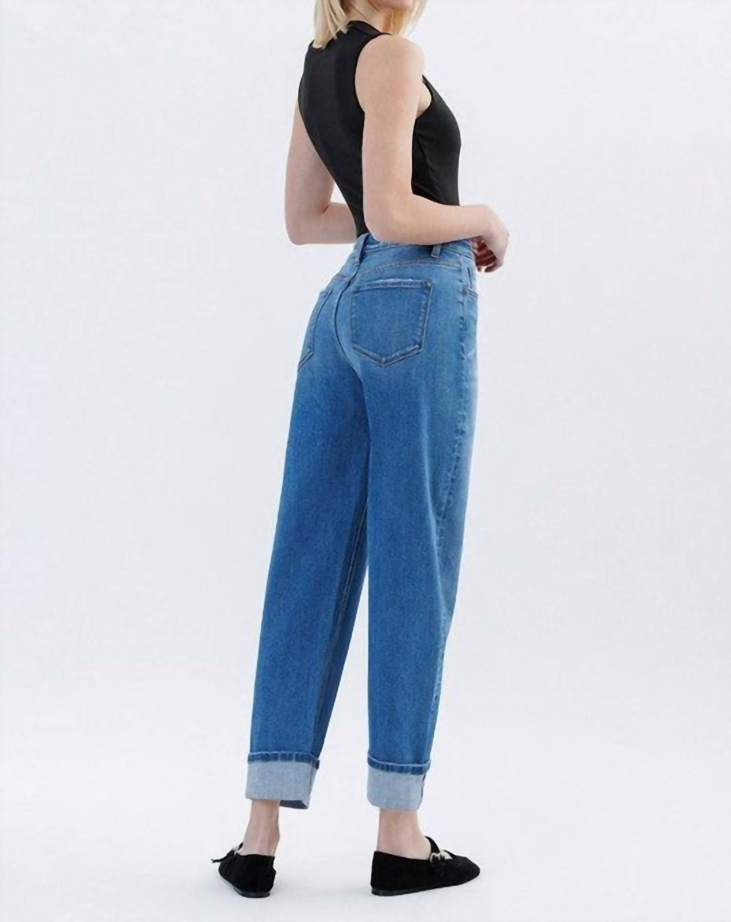 VERVET BY FLYING MONKEY Kate High Rise Barrel Jeans in lullaby - women's jeans - view 5