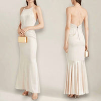 Alice + Olivia - Samia Halter Neck Fishtail Gown