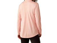 ARIAT Women's Rebar Evaluation 1/2 Zip Long Sleeve Top in pink - women's long sleeve top - detail view