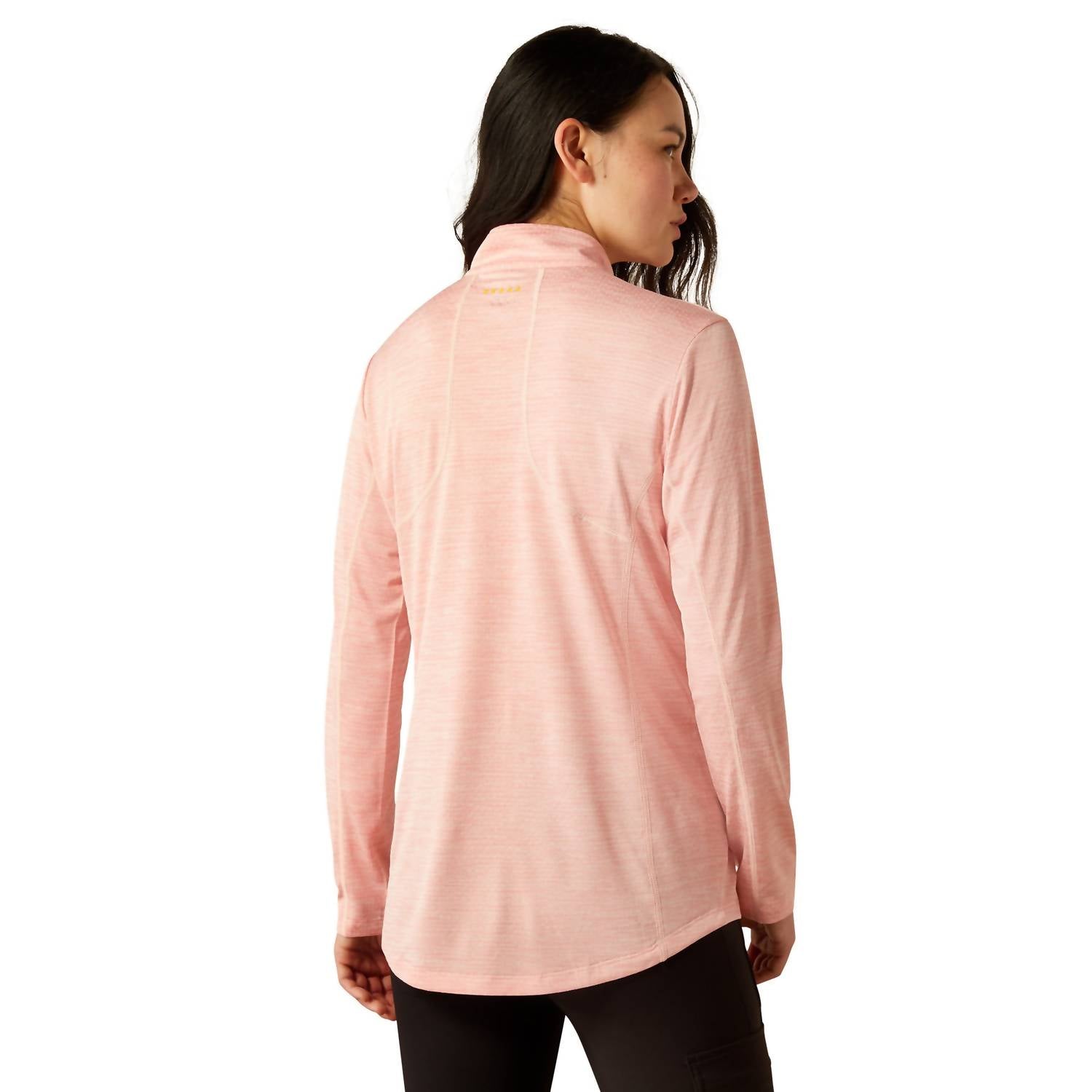 ARIAT Women's Rebar Evaluation 1/2 Zip Long Sleeve Top in pink - women's long sleeve top - alternate view