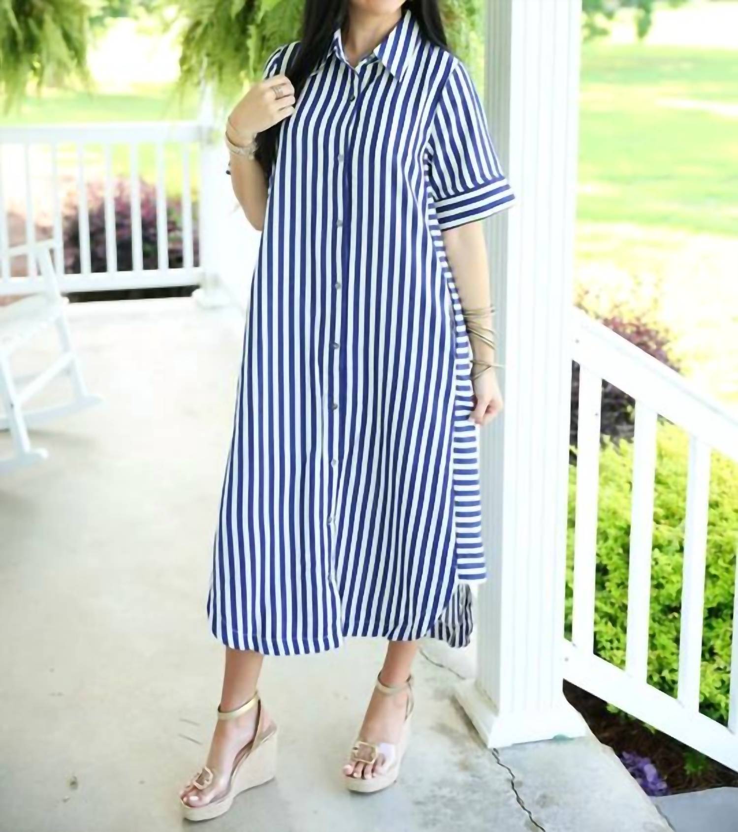 Entro - Everly Stripe Midi Dress