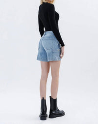 Vervet By Flying Monkey - Mid Rise Pocket Detail Wide Bermuda Shorts
