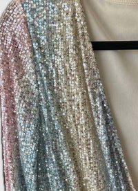 Lovesong - Women's Sequin Striped Long Sleeve Romper