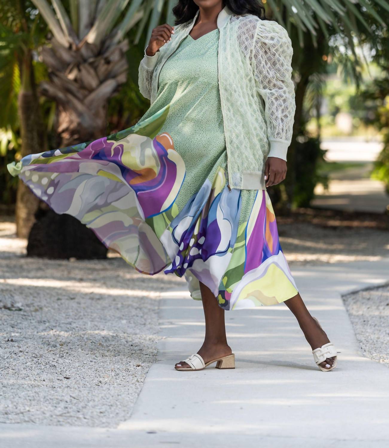 -Bl^Nk- - Aemee Floral Sleeveless Dress - Plus