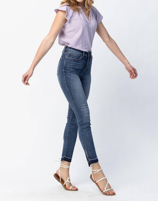 Judy Blue - High Waist Skinny Released Hem and Side Slit