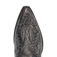 Laredo Men's Garrett Snip Toe Smooth Rubber Sole Cowboy Boot in charcoal - men's boots - detail view