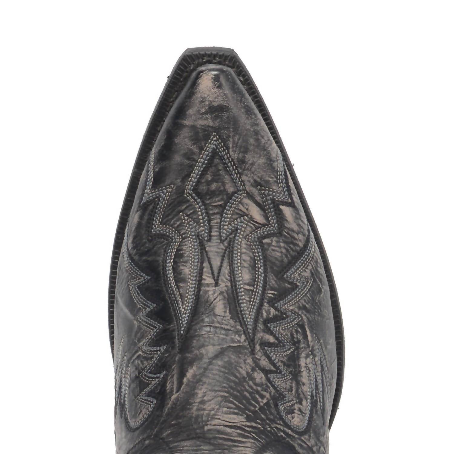 Laredo Men's Garrett Snip Toe Smooth Rubber Sole Cowboy Boot in charcoal - men's boots - detail view