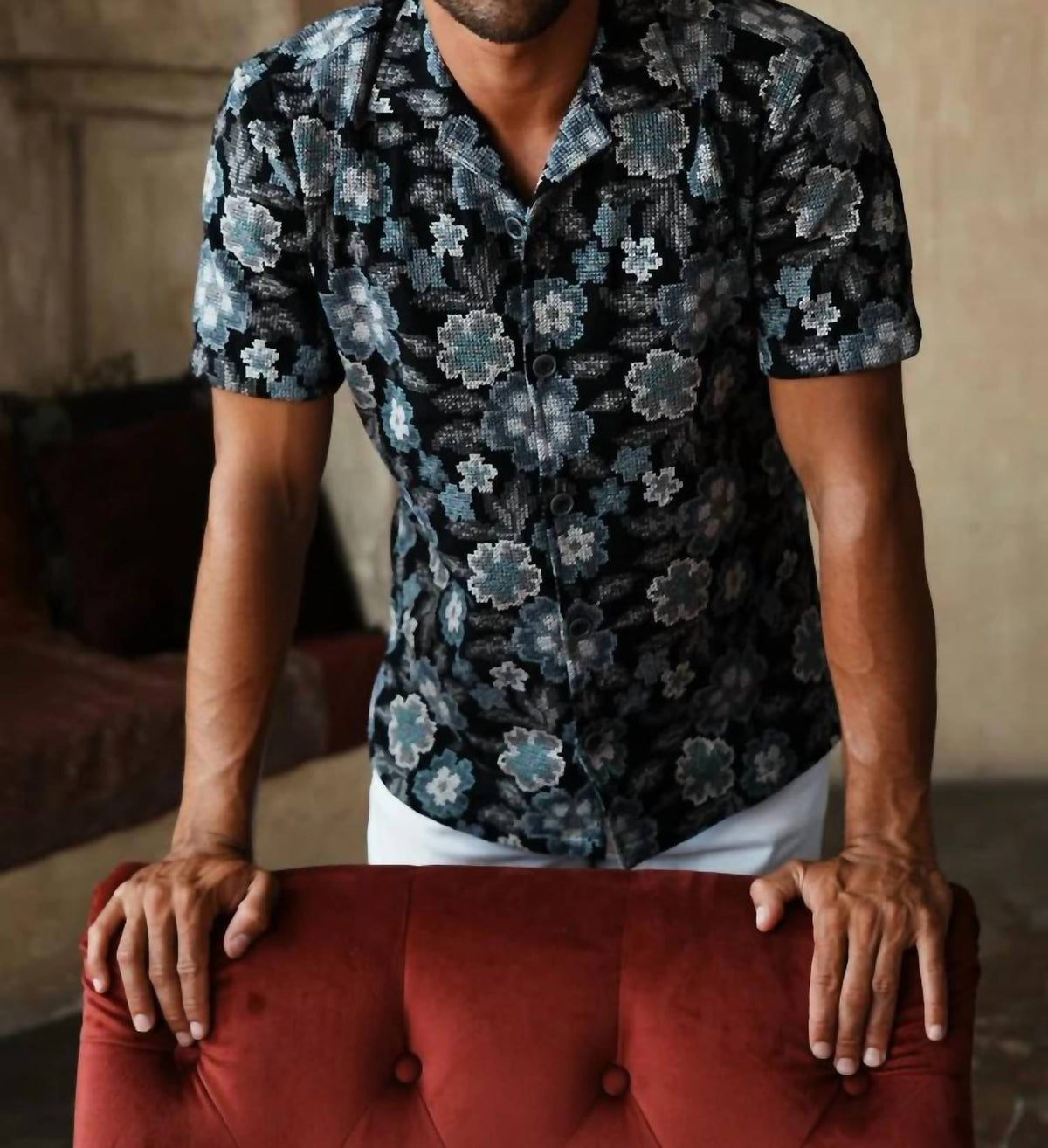Eight X - Pixel Bloom Artisan Short Sleeve Shirt