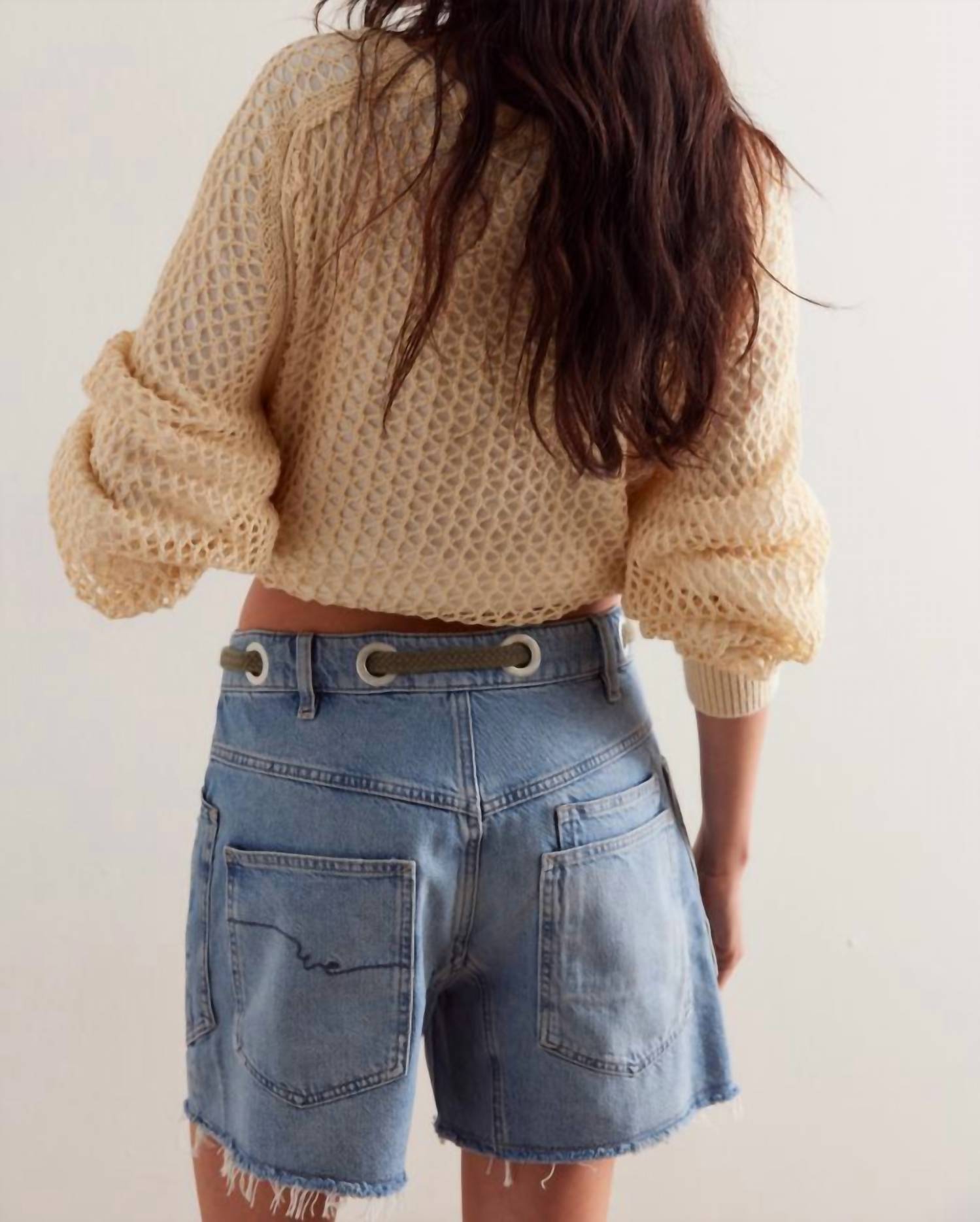 Free People - Elodie Belted Denim Shorts