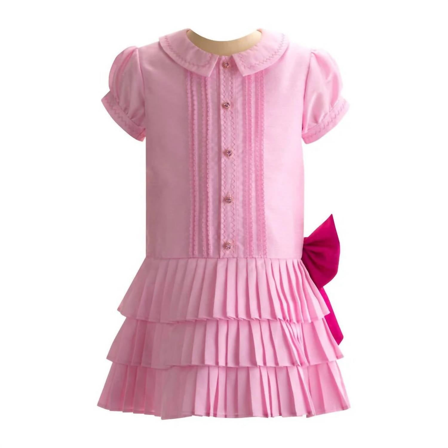 Rachel Riley Girls Eloise Dropped Waist Couture Dress in pink - kids' dress