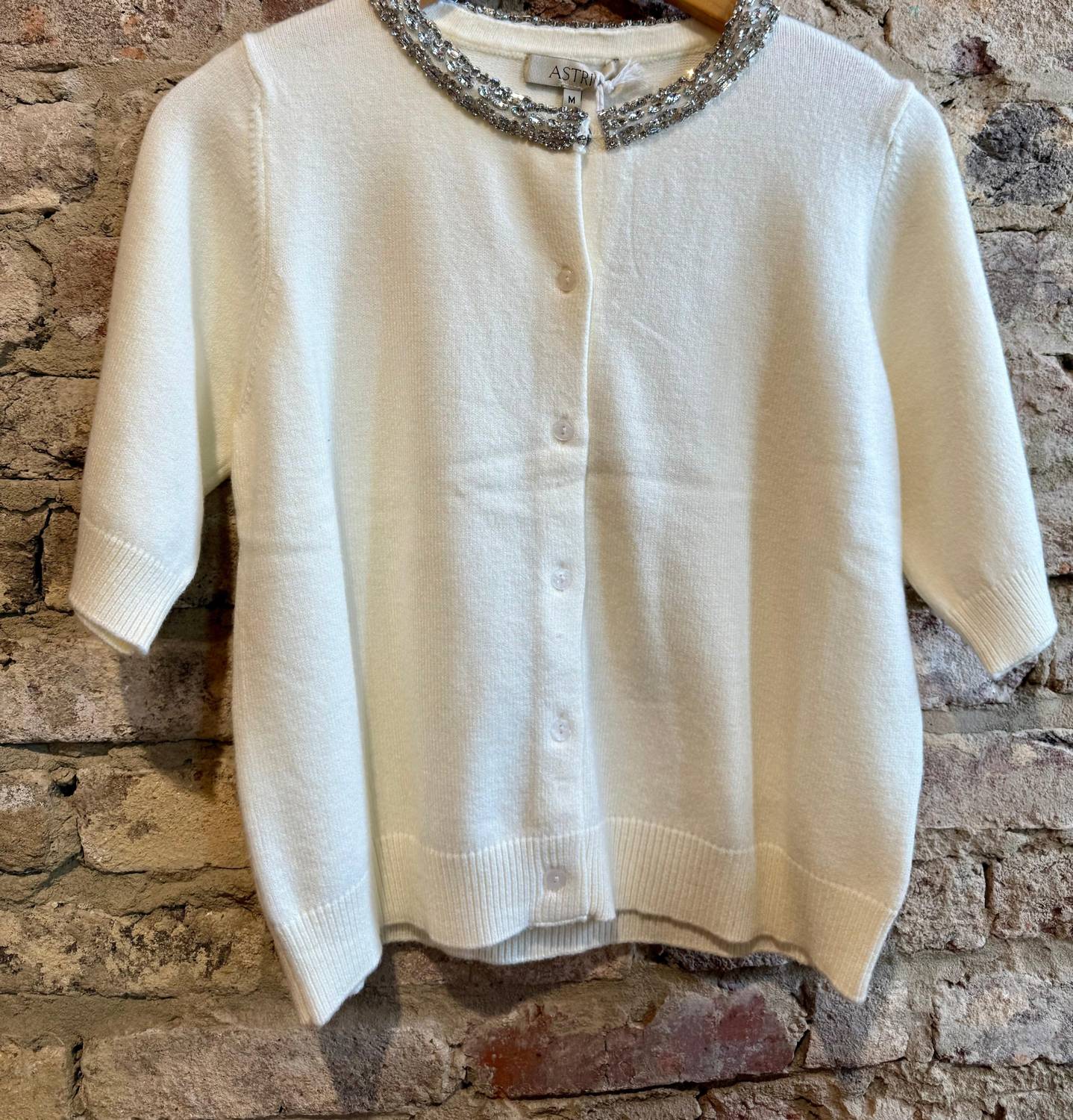 Astrid - Bejeweled Collar Sweater
