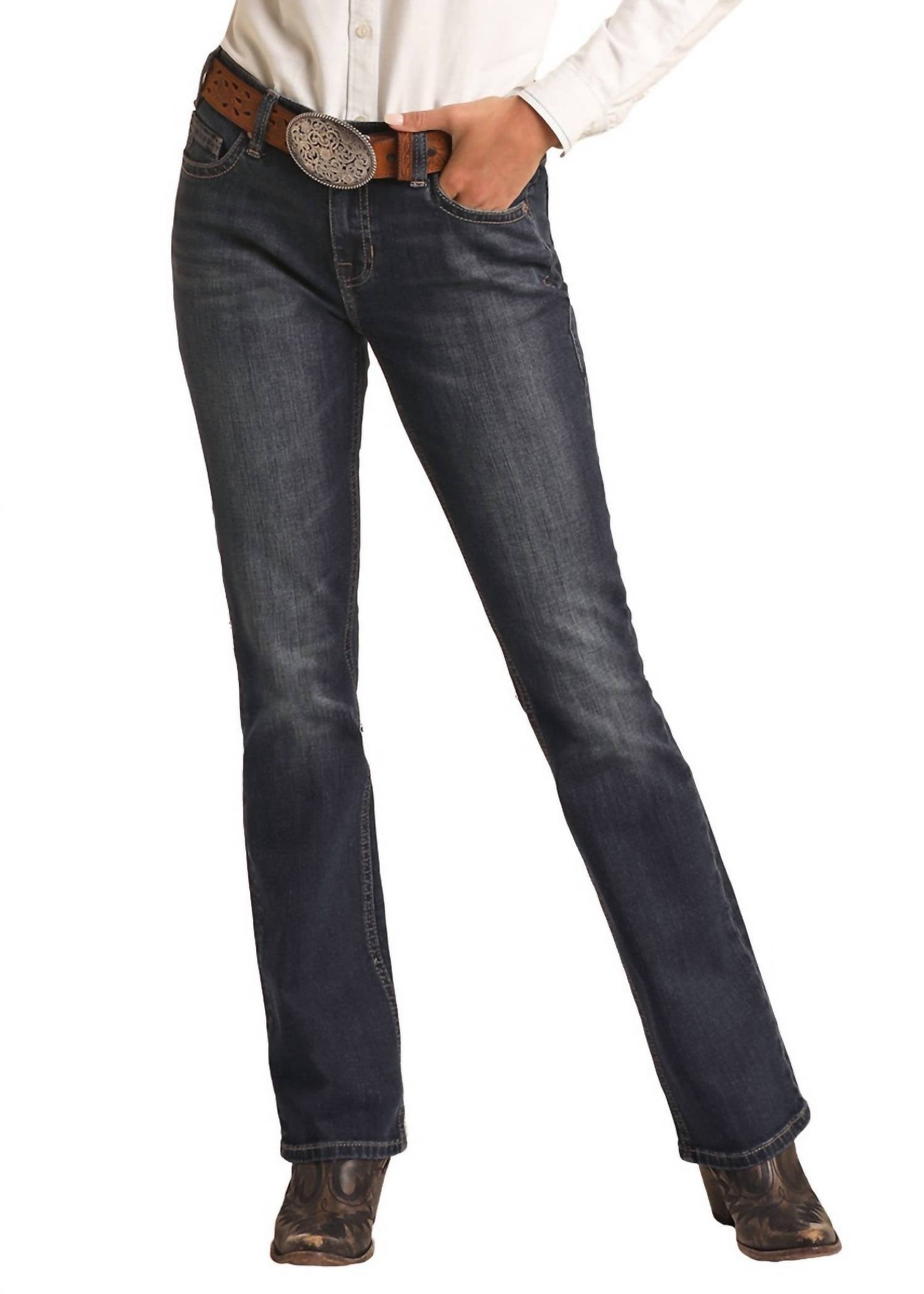 Rock & Roll Denim - Women's Mid Rise Regular Fit Riding Jeans