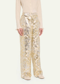 Lafayette 148 - Sullivan High-rise Metallic Jacquard Pants