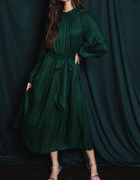 Dress Forum - Houndstooth Satin Midi Dress