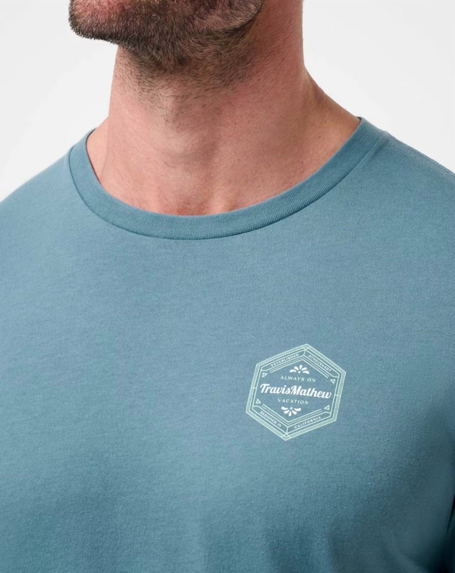 TravisMathew Maximum Stay Short Sleeve Tee in captains blue - men's t-shirt - view 5