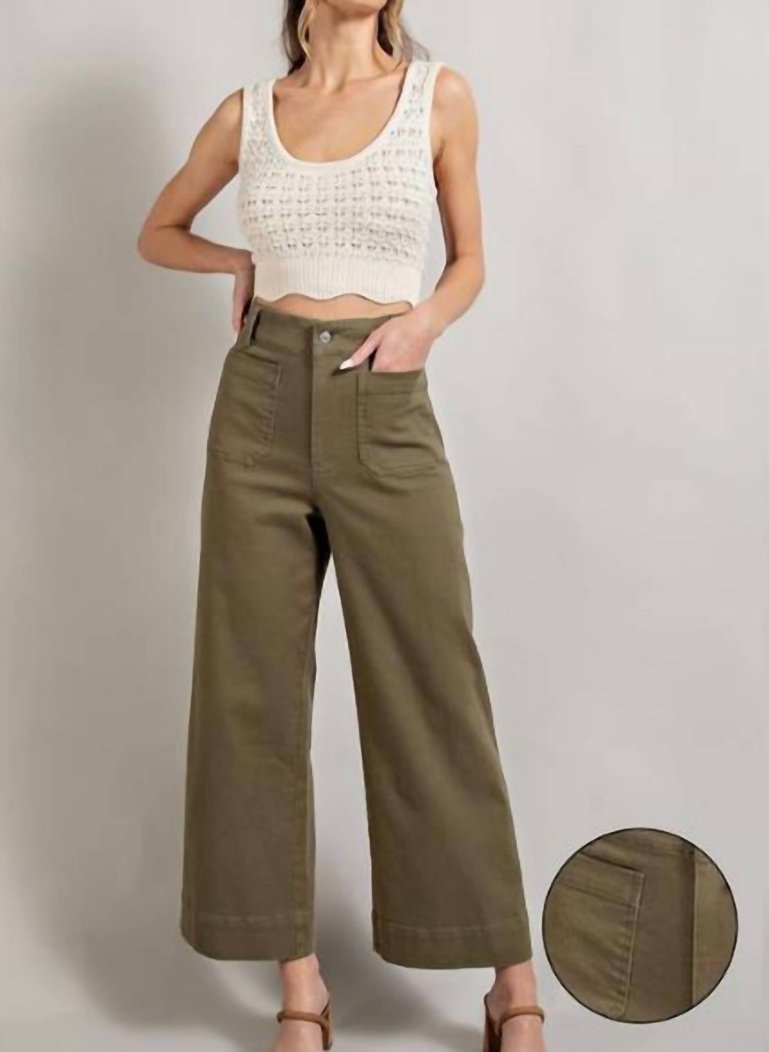 Peace Love Line - Soft Wide Leg Pants - Plus