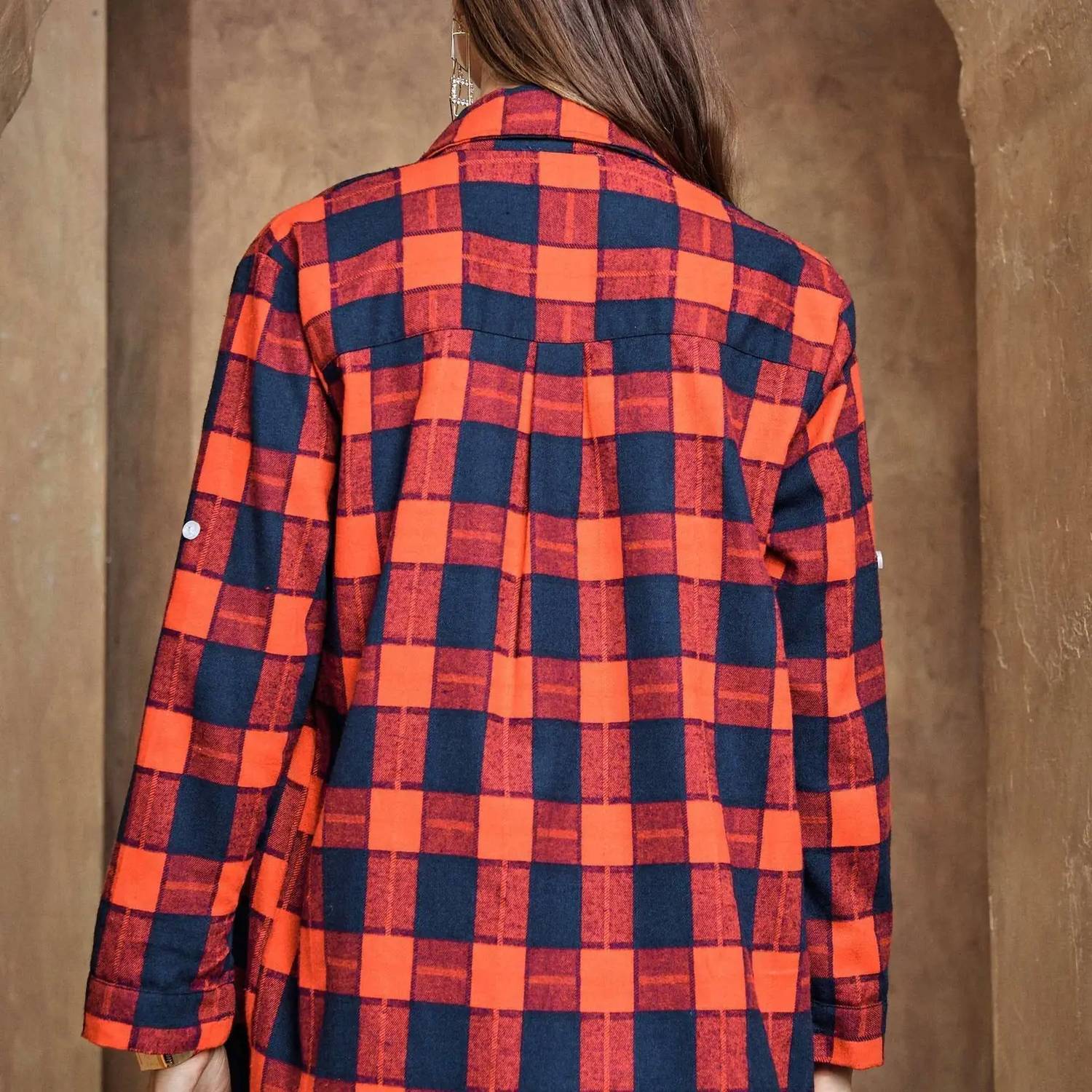 Adora - Button Down Plaid Shirt