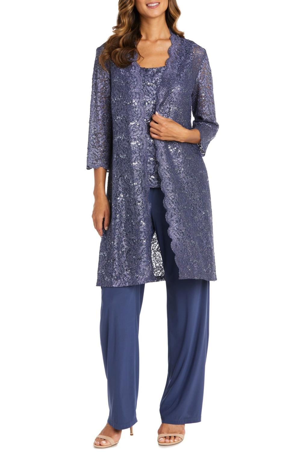 R&M Richards - Lace 3/4 Sleeve 3-piece Pants Set