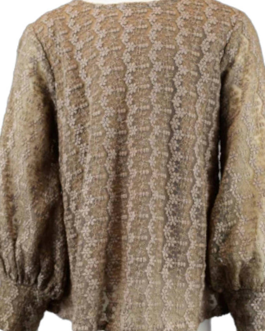 Ml Kids - Girls' Long Sleeve Floral Lace Overlay Top