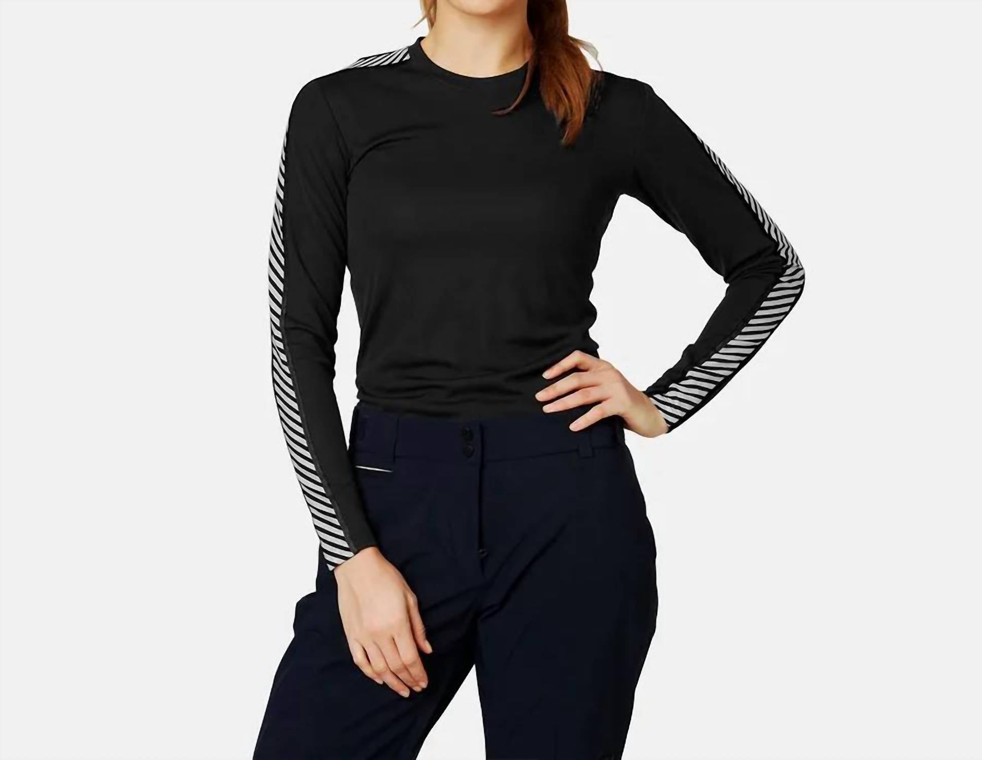 Helly Hansen LIFA Long sleeve Crew Top in black - women's long sleeve top