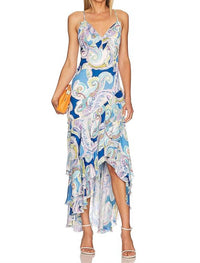 MILLY Edra Summer Paisley Dress in blue multi - women's dress