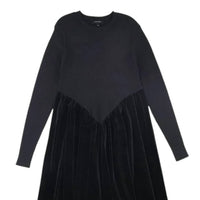 Bamboo - Girls Basque Waist Knit Velour Maxi Dress