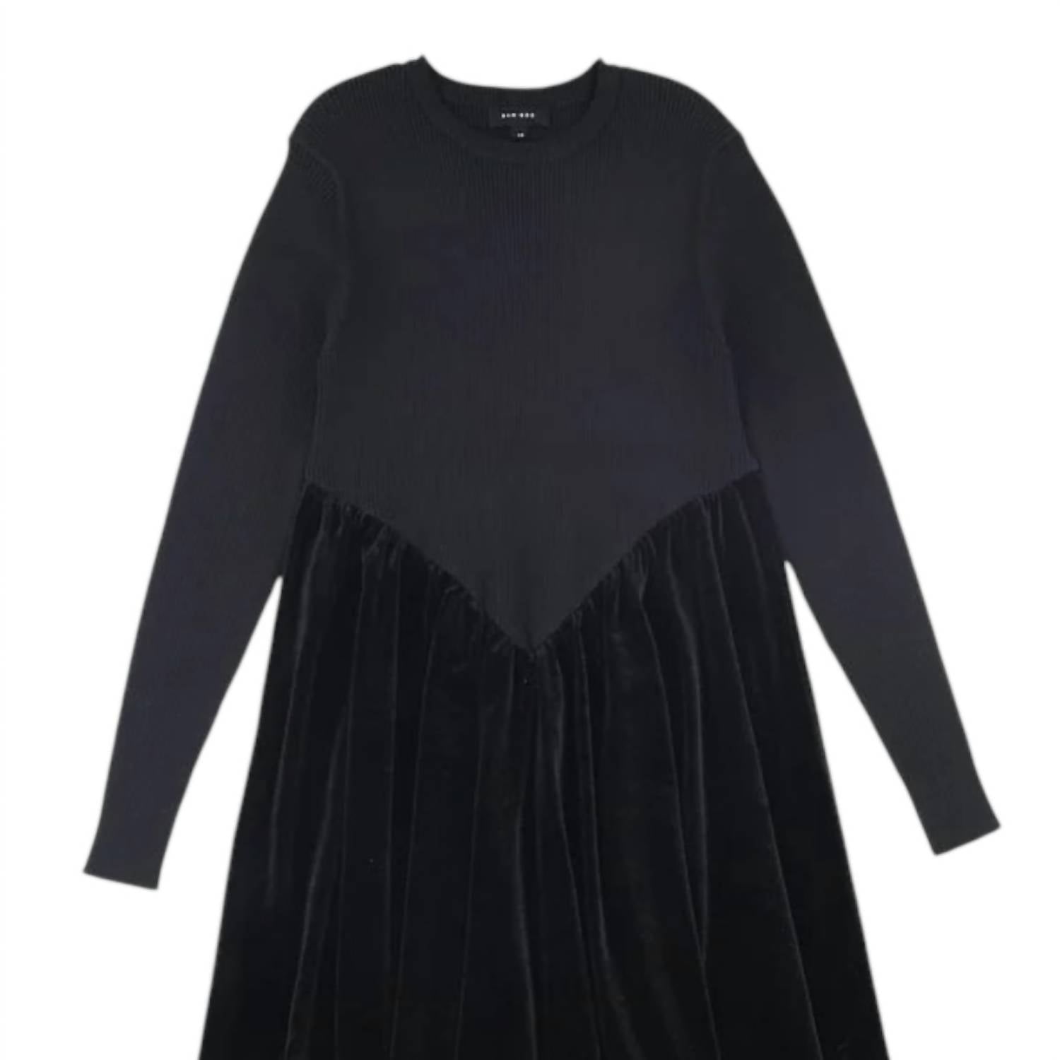 Bamboo - Girls Basque Waist Knit Velour Maxi Dress