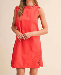 &Merci - Embroidered Shift Mini Dress