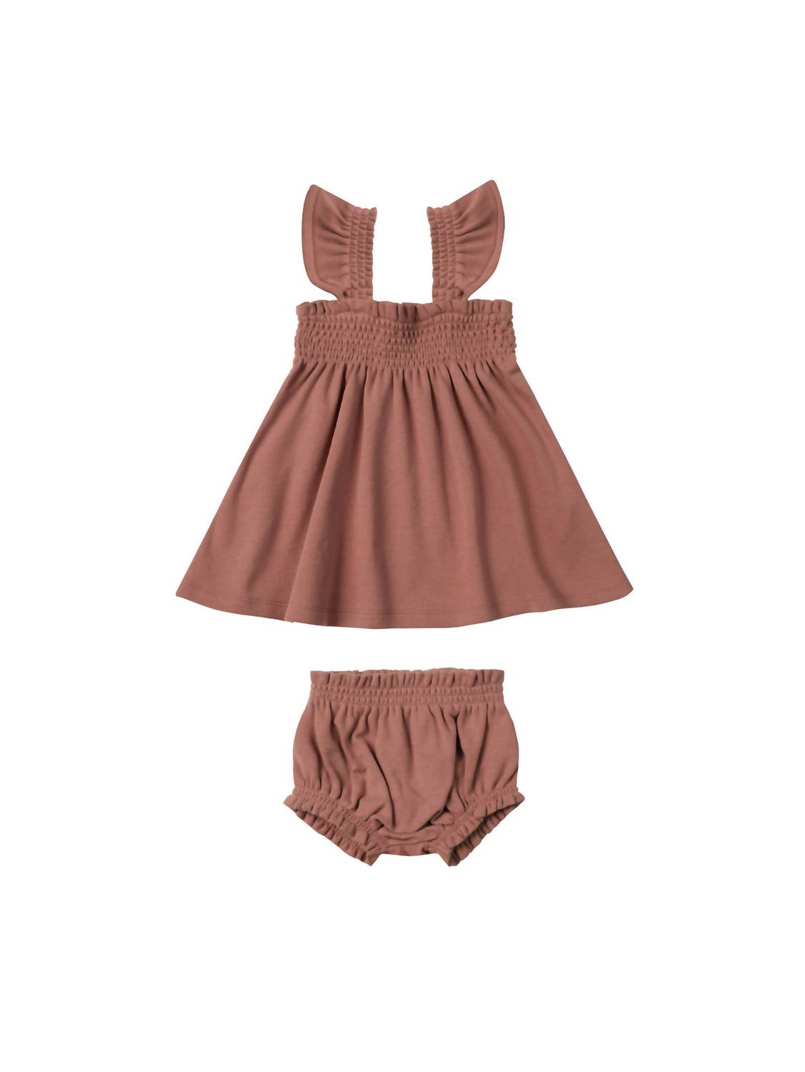 Quincy Mae Smocked Jersey Dress in berry - kids' dress - alternate view