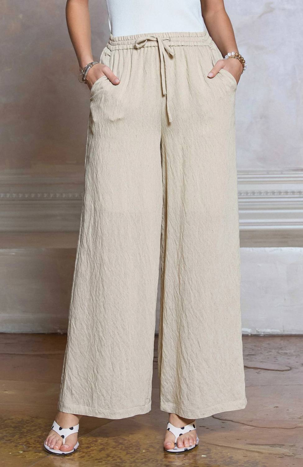 Current Air - Wide Leg Textured Pants