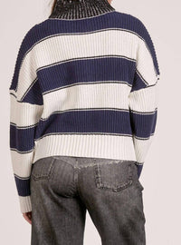 Elan - Quarter Zip Colorblock Sweater Top