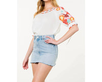 Thml - Women's Embroidered Puff Sleeve Top