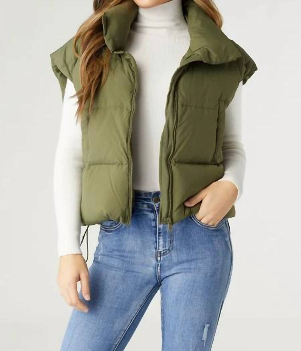 Coco + Carmen - Jana Chunky Down Vest With Cinched Botton
