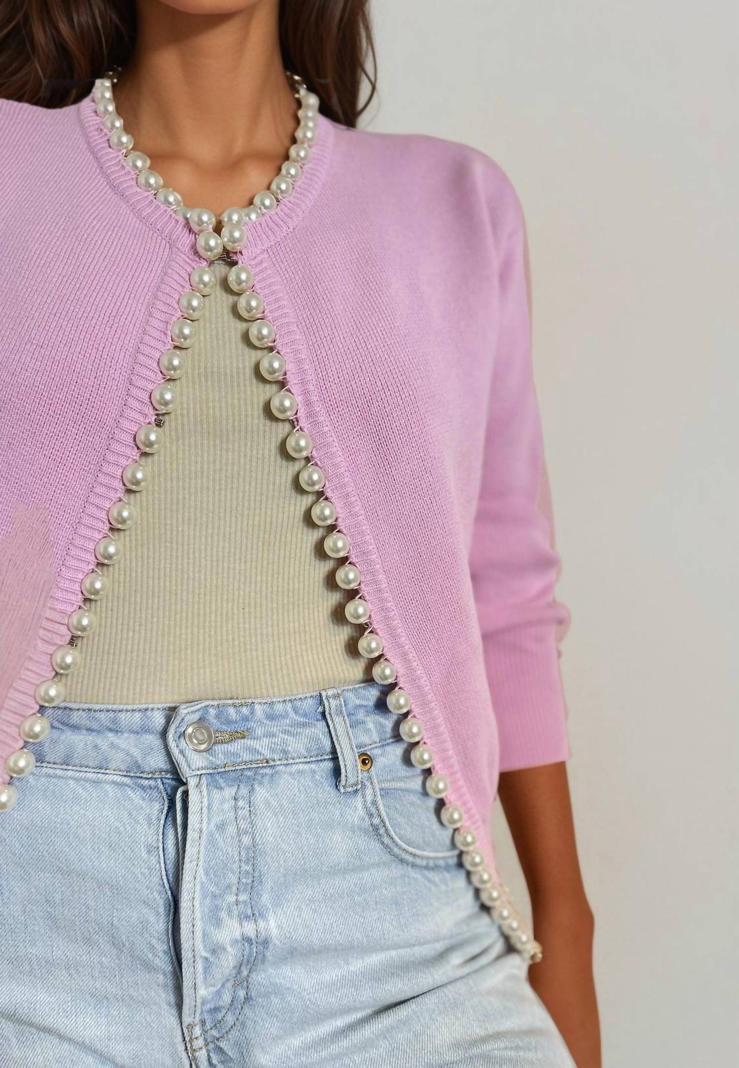 Self-Same - Charlotte Pearl Detail Cardigan