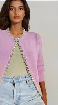 Self-Same - Charlotte Pearl Detail Cardigan