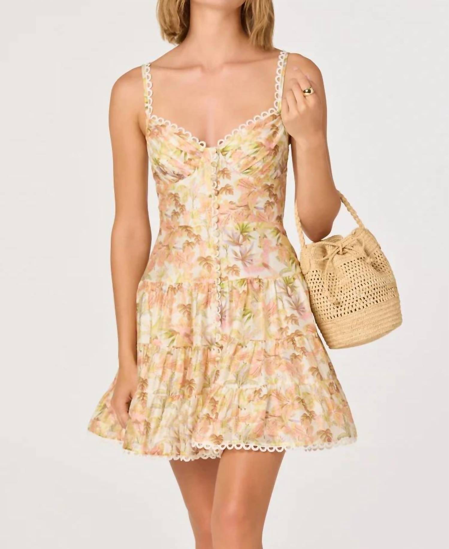 Astr - Women's Tazia Scalloped Trim Tiered Mini Dress
