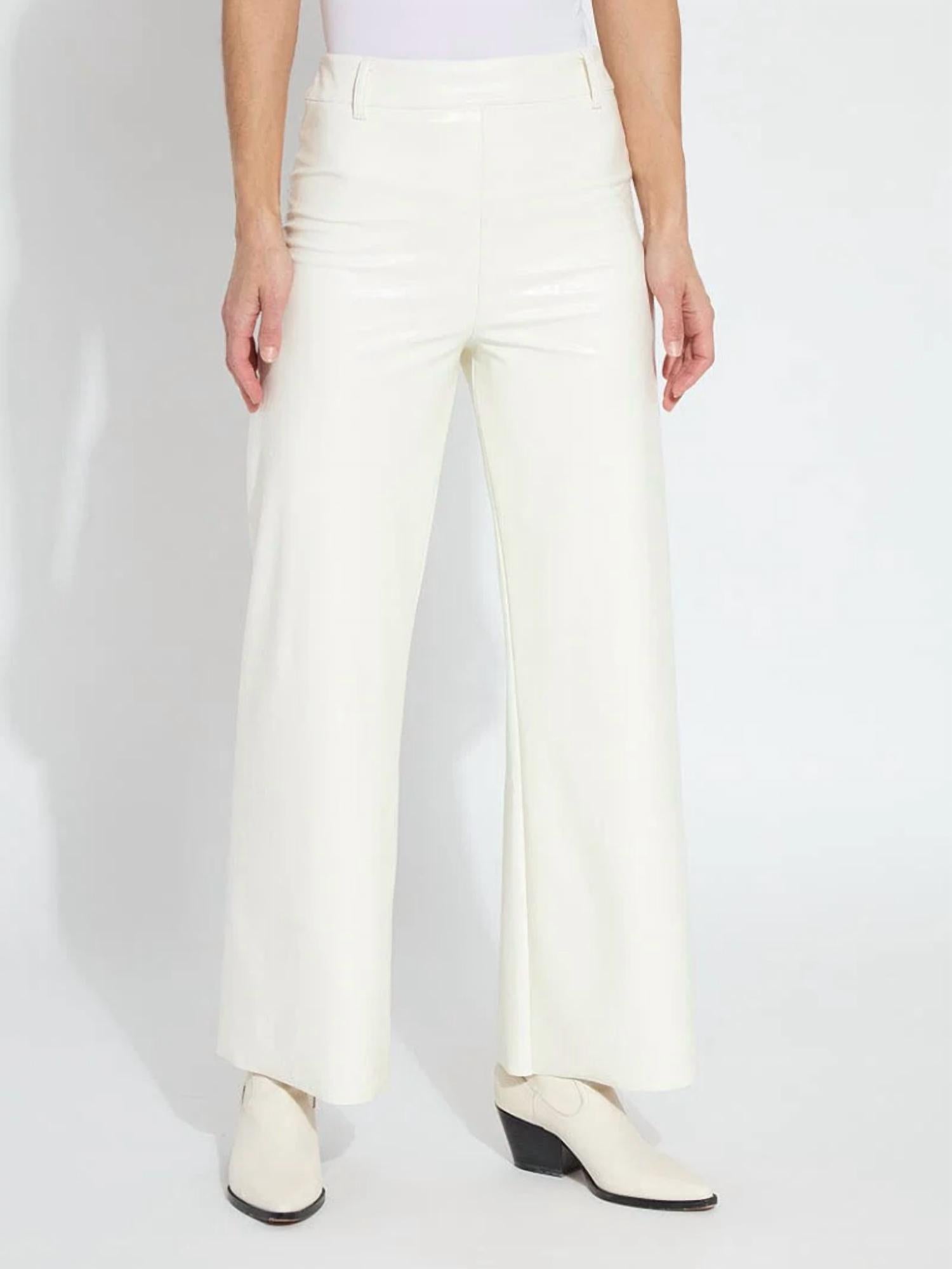 Lysse - High Waist Vegan Leather Wide Leg Pants