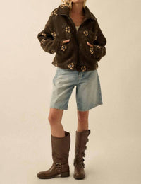 Promesa - Floral Fleece Zip-Up Jacket