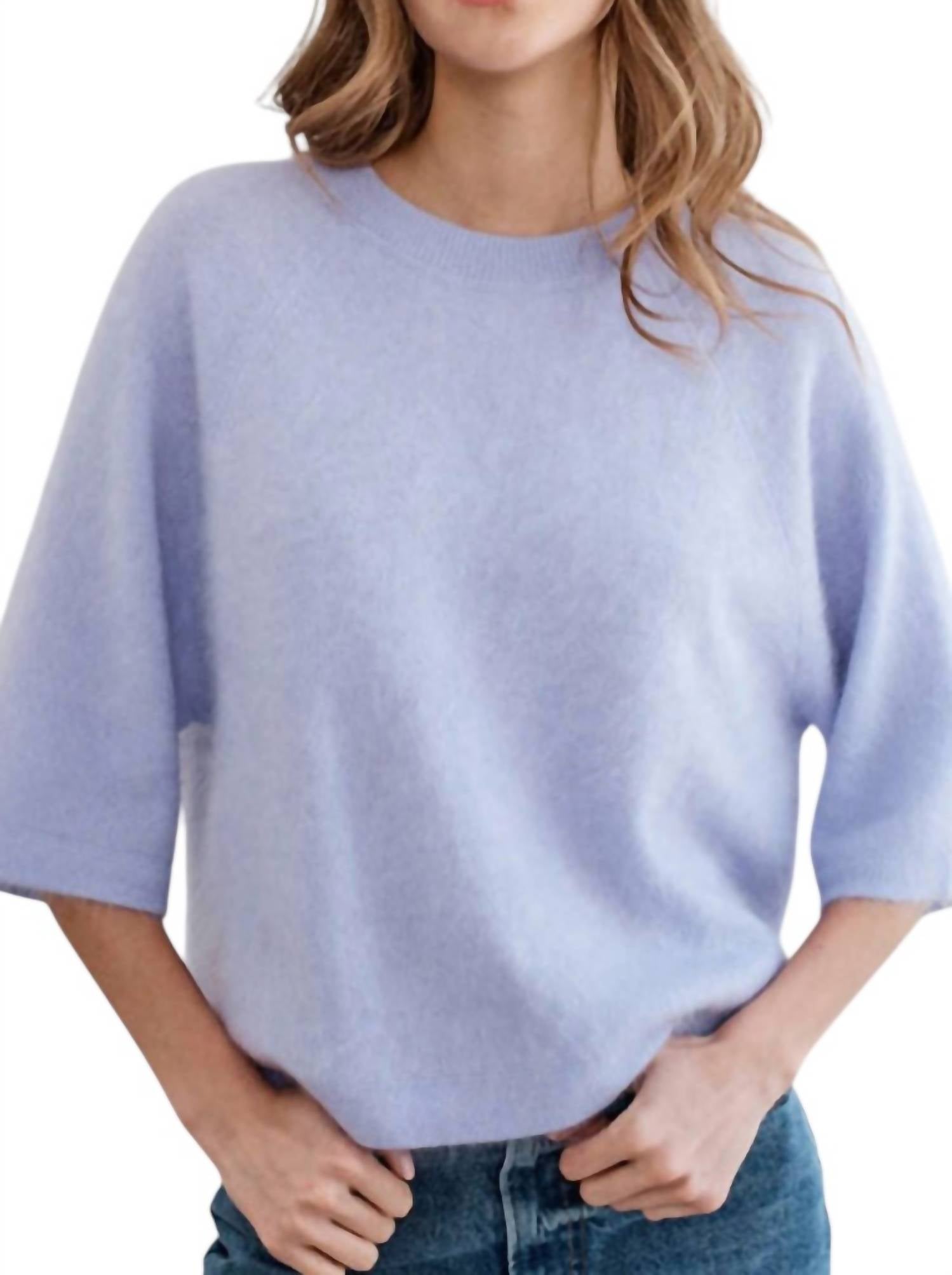 Autumn Cashmere - Women's Brushed Oversized Elbow Sleeve Crew Top