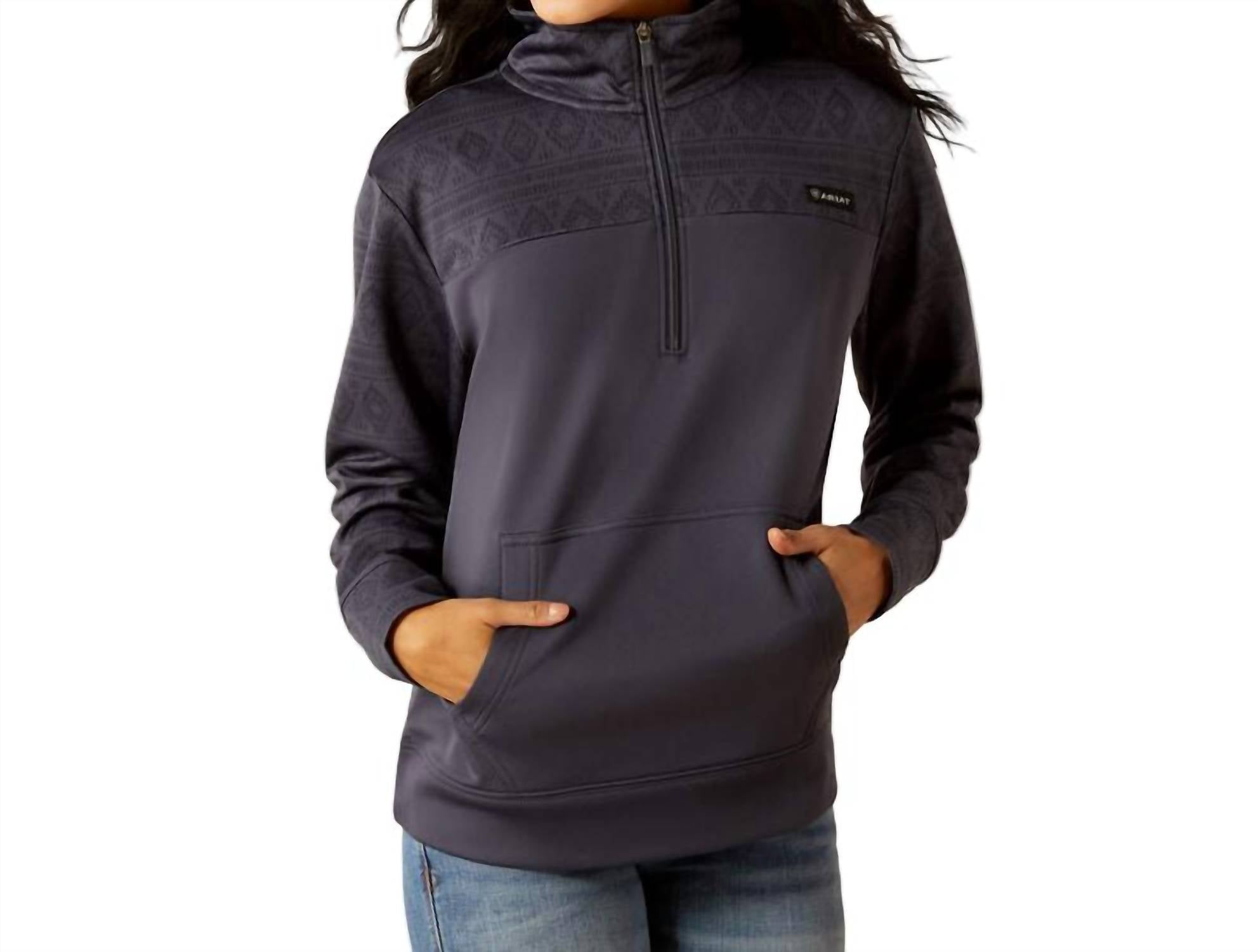 ARIAT Women's Tek Fleece Sweatshirt in grey - women's top